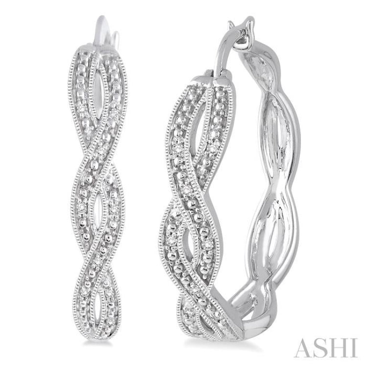 1/10 ctw Round Cut Diamond Infinity Earrings in Sterling Silver