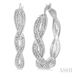 1/10 ctw Round Cut Diamond Infinity Earrings in Sterling Silver