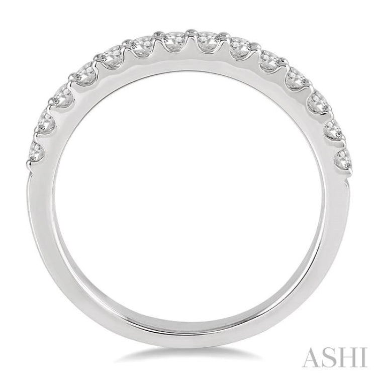 1/2 ctw Round Cut Diamond Wedding Band in 14K White Gold