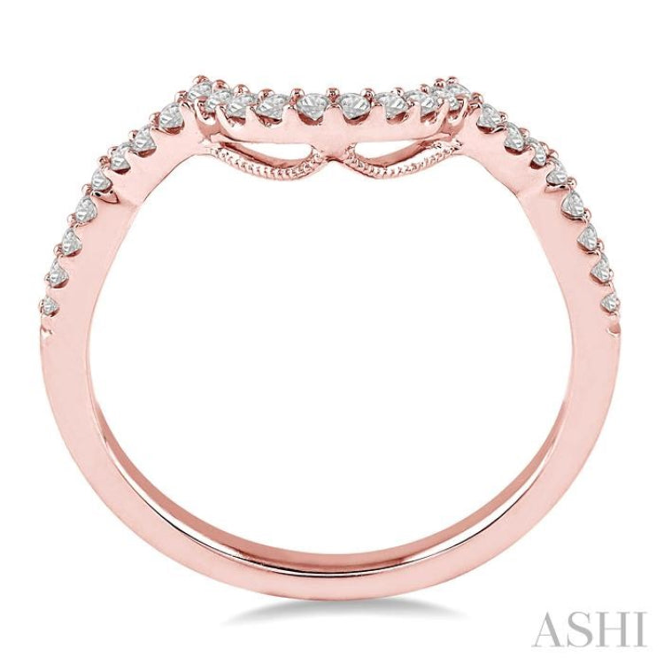 1/5 ctw Round Cut Diamond Wedding Band in 14K Rose Gold