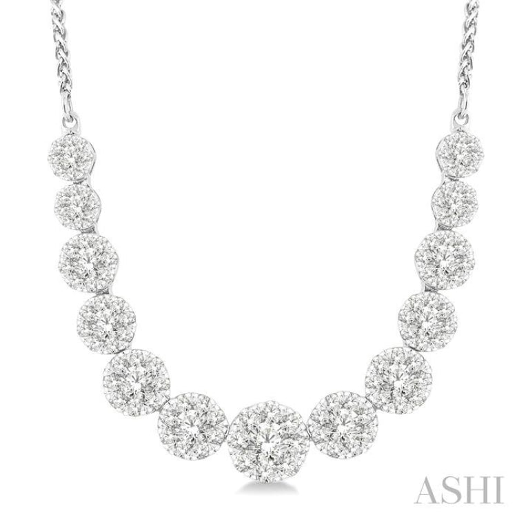 2 ctw Round Cut Diamond Lovebright Necklace in 14K White Gold