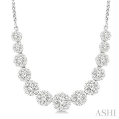 2 ctw Round Cut Diamond Lovebright Necklace in 14K White Gold