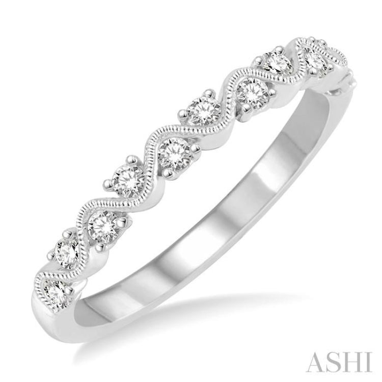 1/4 ctw Round Cut Diamond Stack Band in 14K White Gold