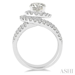 1 3/8 ctw Diamond Semi-mount Engagement Ring in 14K White Gold