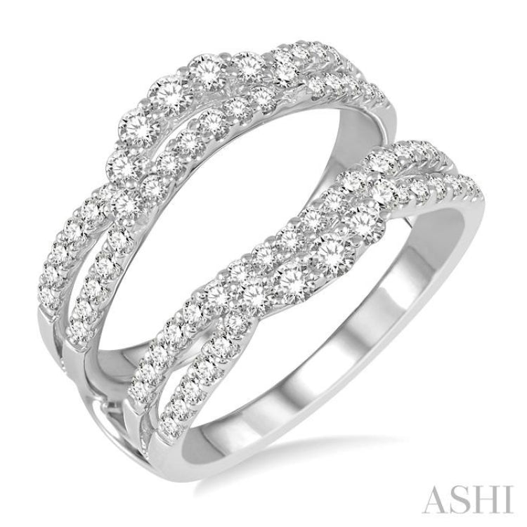 1 ctw Round Diamond Insert Ring in 14K White Gold