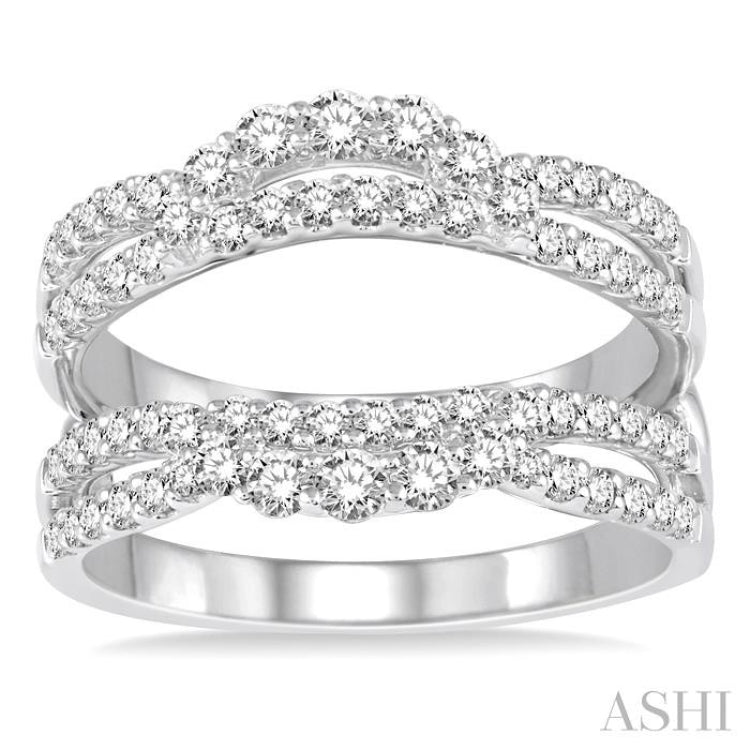 1 ctw Round Diamond Insert Ring in 14K White Gold