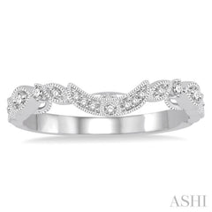 1/10 ctw Round Cut Diamond Wedding Band in 14K White Gold
