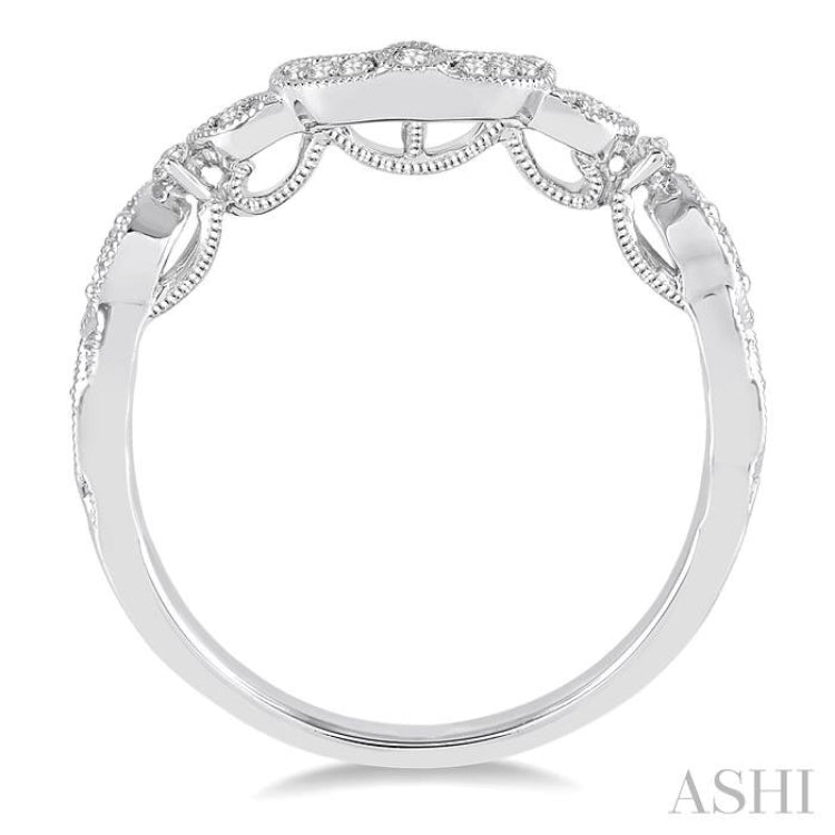 1/10 ctw Round Cut Diamond Wedding Band in 14K White Gold