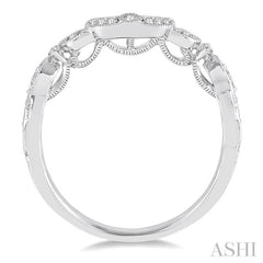 1/10 ctw Round Cut Diamond Wedding Band in 14K White Gold