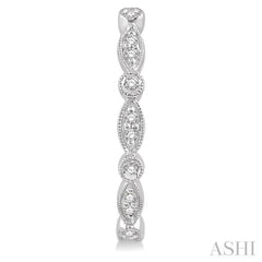 1/6 ctw Marquise & Circle Motif Round Cut Diamond Hoop Earrings in 10K White Gold