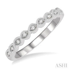 1/10 ctw Oval Lattice Round Cut Diamond Ladies Ring in 14K White Gold