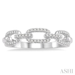 1/5 ctw Interlocked Links Round Cut Diamond Ladies Ring in 14K White Gold