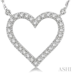 1/6 ctw Heart Shape Round Cut Diamond Pendant in 10K White Gold