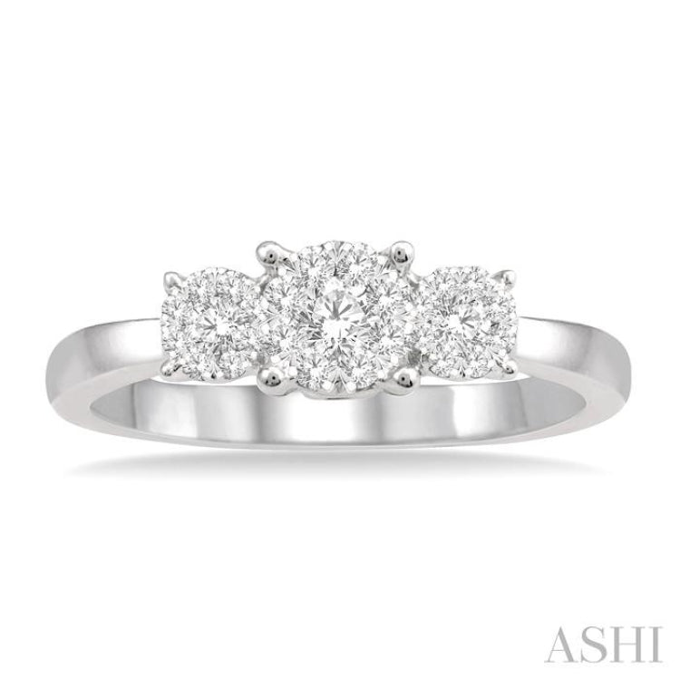 1/3 ctw Lovebright Round Cut Diamond Ring in 14K White Gold