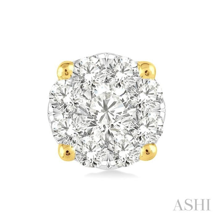 1/6 ctw Lovebright Round Cut Diamond Stud Earrings in 14K Yellow Gold