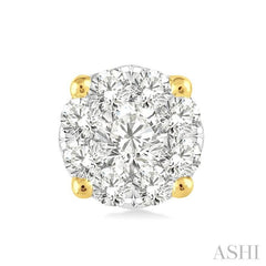 1/6 ctw Lovebright Round Cut Diamond Stud Earrings in 14K Yellow Gold