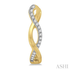 1/10 ctw Entwined Round Cut Diamond Hoop Earrings in 10K Yellow Gold