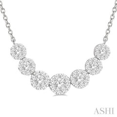 3/4 ctw Round Cut Diamond Lovebright Necklace in 14K White Gold