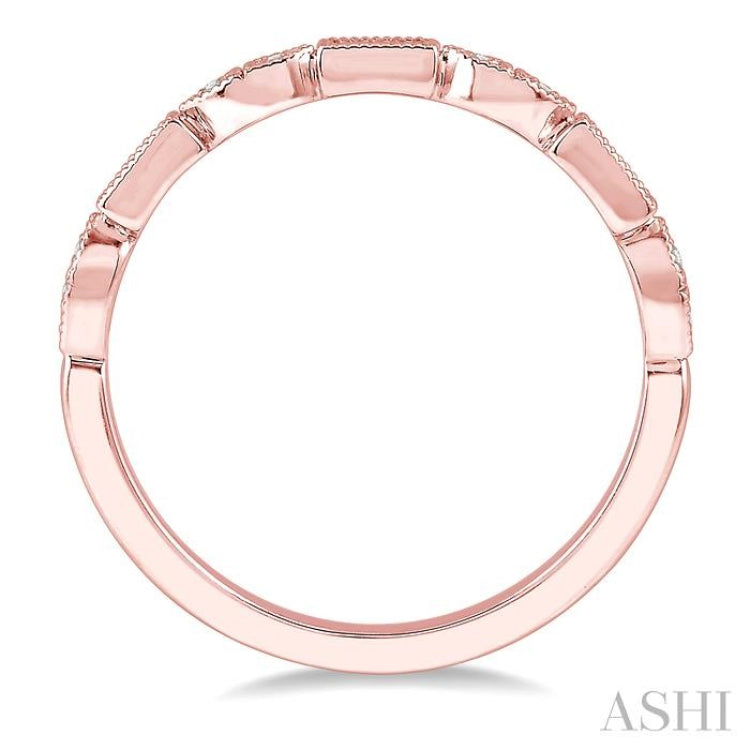 1/10 ctw Baguette & Round Cut Diamond Stackable Band in 14K Rose Gold