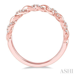 1/10 ctw Twisted Round Cut Diamond Stackable Band in 14K Rose Gold