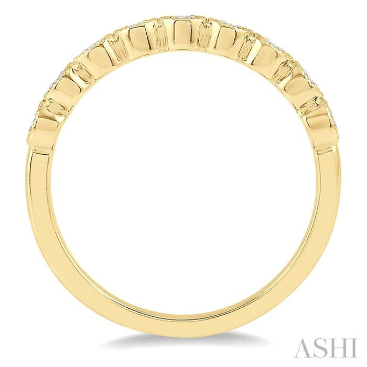 1/10 ctw Circular Mount Round Cut Diamond Stackable Band in 14K Yellow Gold