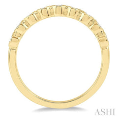 1/10 ctw Circular Mount Round Cut Diamond Stackable Band in 14K Yellow Gold