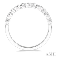 1/10 ctw Circular Mount Round Cut Diamond Stackable Band in 14K White Gold