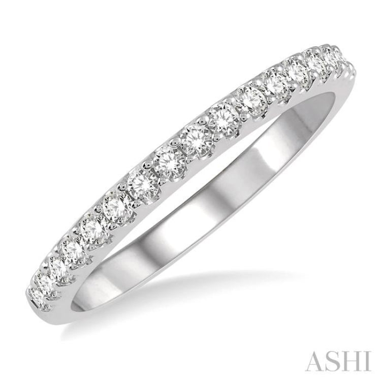 1/3 ctw Round Cut Diamond Wedding Band in 14K White Gold