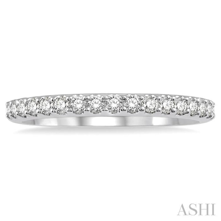 1/3 ctw Round Cut Diamond Wedding Band in 14K White Gold