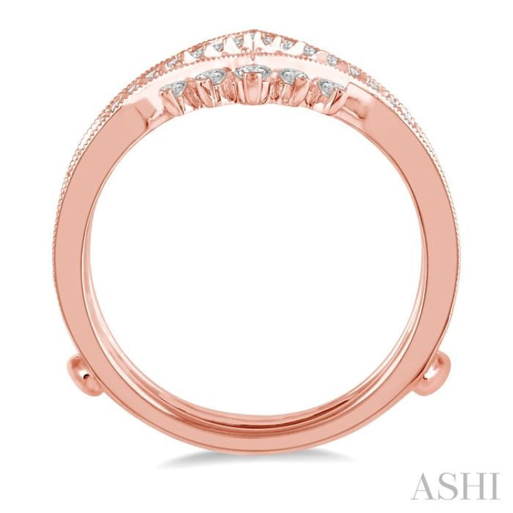 1/2 ctw Pointed Arch Round Cut Diamond Insert Ring in 14K Rose Gold