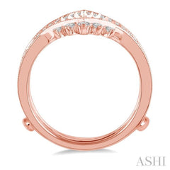 1/2 ctw Pointed Arch Round Cut Diamond Insert Ring in 14K Rose Gold