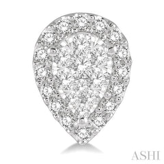 1/2 ctw Pear Shape Lovebright Diamond Stud Earrings in 14K White Gold