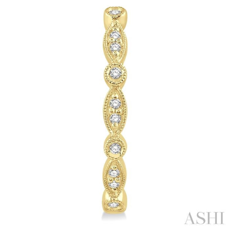 1/6 ctw Marquise & Circle Motif Round Cut Diamond Hoop Earrings in 10K Yellow Gold