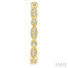 1/6 ctw Marquise & Circle Motif Round Cut Diamond Hoop Earrings in 10K Yellow Gold