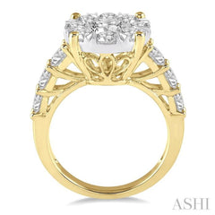 2 ctw Round Diamond Lovebright Ring in 14K Yellow and White Gold