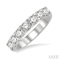 1 ctw Round Cut Diamond 7 Stone Wedding Band in 14K White Gold