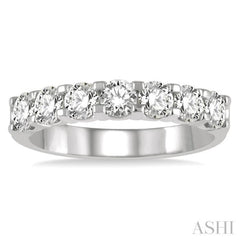 1 ctw Round Cut Diamond 7 Stone Wedding Band in 14K White Gold