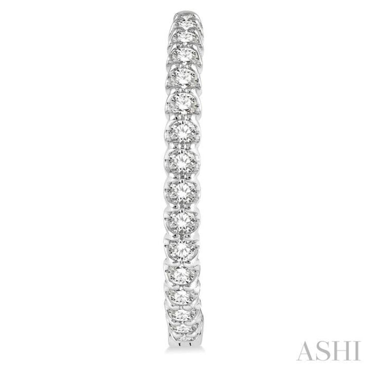 1 1/2 ctw Inside-Out Round Cut Diamond Hoop Earrings in 14K White Gold