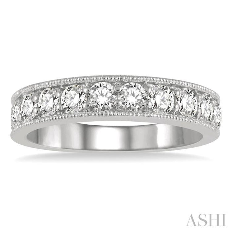 1 ctw Round Cut Diamond Wedding Band in 14K White Gold