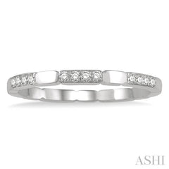 1/10 Ctw Round Cut Diamond Block Stackable Band in 14K White Gold