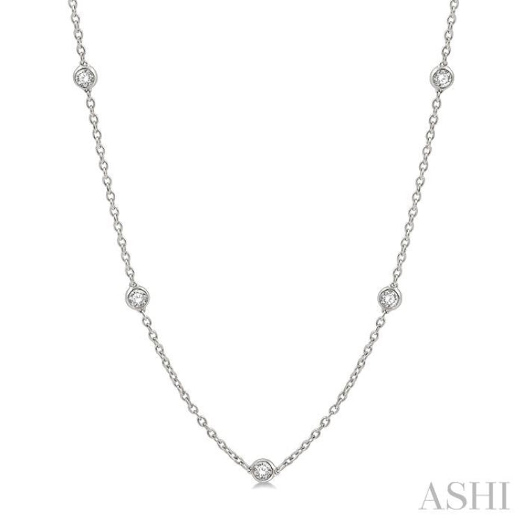 1 ctw Round Cut Diamond Fashion Necklace in 14K White Gold