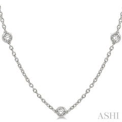 1 1/2 ctw Round Cut Diamond Fashion Necklace in 14K White Gold