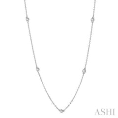 3/4 ctw Round Cut Diamond Fashion Necklace in 14K White Gold