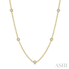 1 ctw Round Cut Diamond Fashion Necklace in 14K Yellow Gold