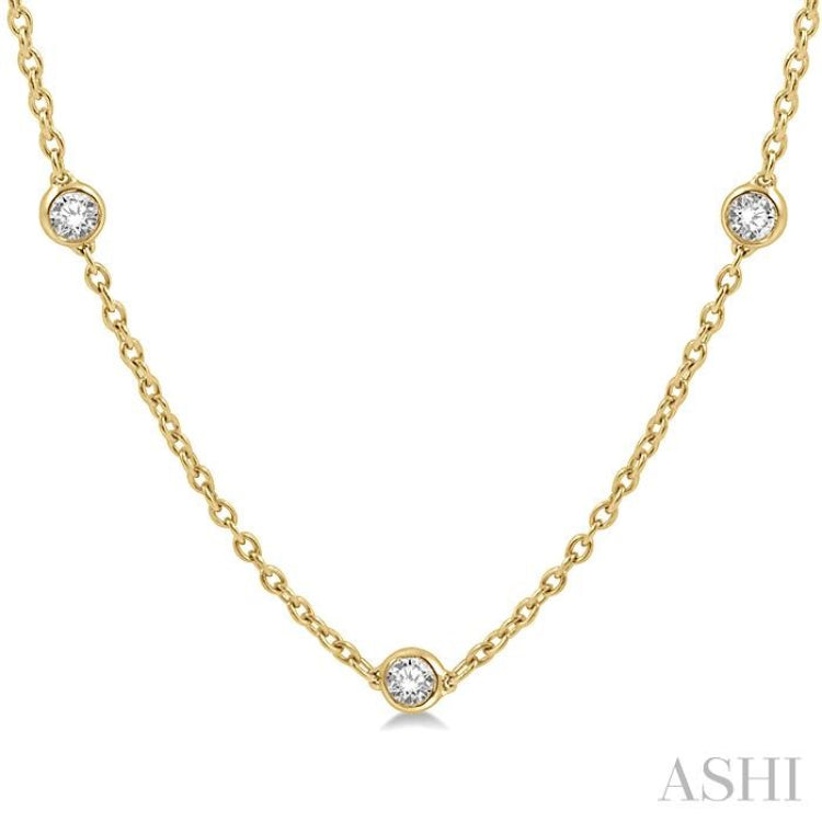 1 ctw Round Cut Diamond Fashion Necklace in 14K Yellow Gold