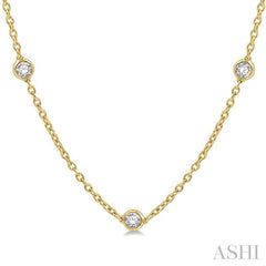 1 ctw Round Cut Diamond Fashion Necklace in 14K Yellow Gold