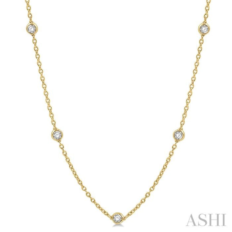 1 1/2 ctw Round Cut Diamond Fashion Necklace in 14K Yellow Gold