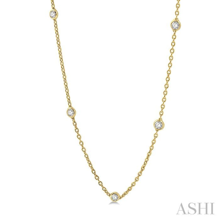 2 ctw Round Cut Diamond Fashion Necklace in 14K Yellow Gold