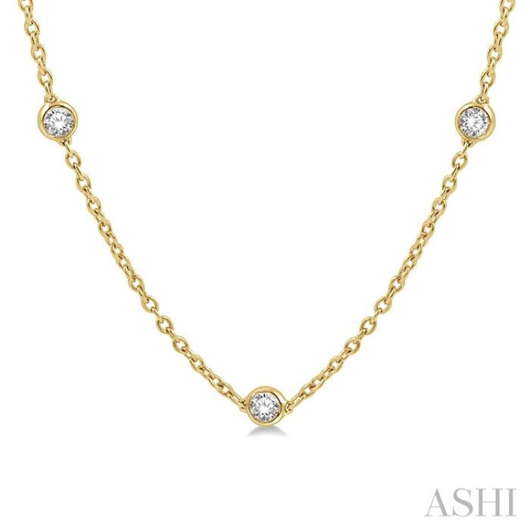 2 ctw Round Cut Diamond Fashion Necklace in 14K Yellow Gold