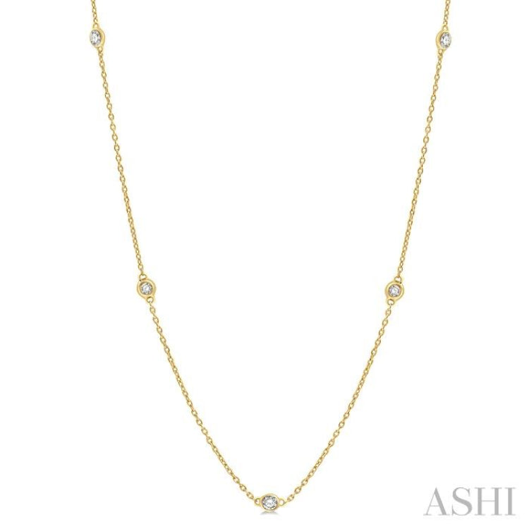 1/2 ctw Round Cut Diamond Fashion Necklace in 14K Yellow Gold